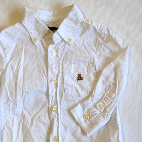 babyGap brannan bear white cotton button down shirt 12-18 months baby boy - Picture 2 of 6